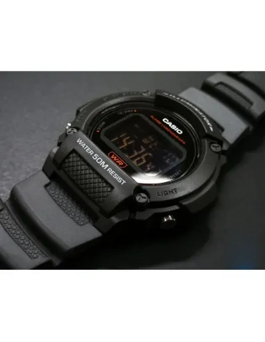 Reloj deportivo hombre Casio W219h-8B Luz LED Cronómetro alarma 50m Water Resist