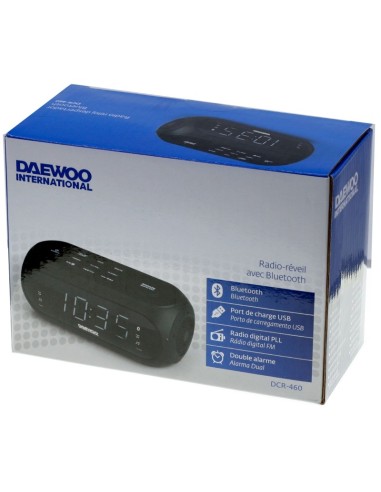 RELOJ Daewoo DCR-460 DESPERTADOR ALTAVOZ BLUETOOTH CON RADIO DIGITAL FM Y PUERTO USB PARA CARGA DE DISPOSITIVOS