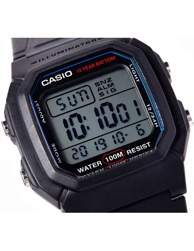 copy of Reloj digital hombre Casio W800H-1B 10 años batería correa goma luz led