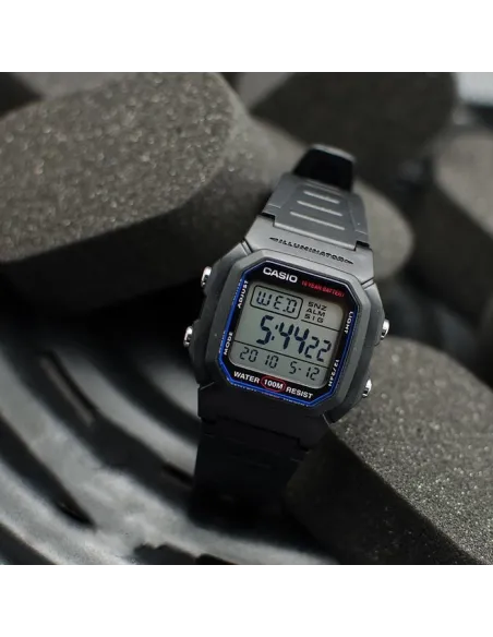 copy of Reloj digital hombre Casio W800H-1B 10 años batería correa goma luz led