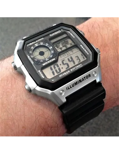 copy of reloj deportivo hombre Casio AE-1200WHB-1B Luz LED Hora Mundial Cronómetro 5 Alarmas 10 años batería