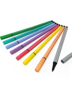 Pack de 8 Rotuladores Acuarelable Punta de Fibra Stabilo Pen  Trazo de 1mm Tinta a Base de Agua 2