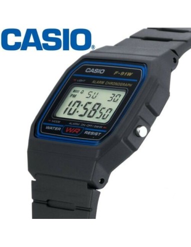 Reloj digital  Casio f91w retro - alarma (Original)