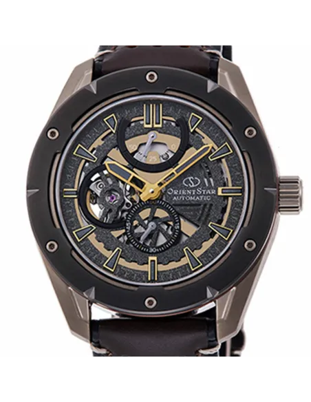 Reloj automático hombre Orient Star Avant-garde Skeleton RE-AV0A04B dial negro 42.6mm Cristal de Zafiro anti-reflejos
