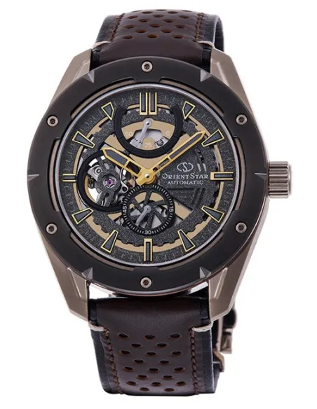 Reloj automático hombre Orient Star Avant-garde Skeleton RE-AV0A04B dial negro 42.6mm Cristal de Zafiro anti-reflejos