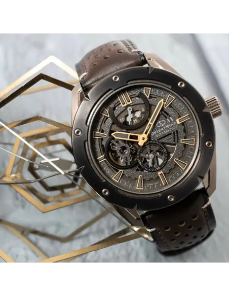 Reloj automático hombre Orient Star Avant-garde Skeleton RE-AV0A04B dial negro 42.6mm Cristal de Zafiro anti-reflejos