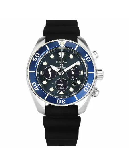 Reloj buceo hombre solar Seiko Prospex Sumo Solar SSC759J1 dial azul 44.5mm Cristal de Zafiro correa de silicona