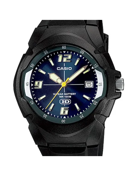 Reloj deportivo clásico hombre Casio MW-600F-1A dial negro correa resina 10 años batería