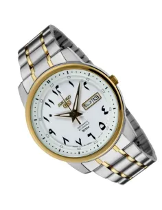 Reloj automático hombre Seiko 5 Arabic Series SNKP22J Hecho en Japón dial blanco 42mm 50m 2