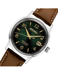 Reloj automático hombre Seiko Presage SRPE45J1 Cocktail Green Mojito 38.5mm dial verde correa de cuero 50m WR