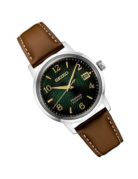 Reloj automático hombre Seiko Presage SRPE45J1 Cocktail Green Mojito 38.5mm dial verde correa de cuero