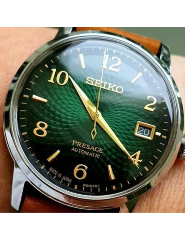 Reloj automático hombre Seiko Presage SRPE45J1 Cocktail Green Mojito 38.5mm dial verde correa de cuero