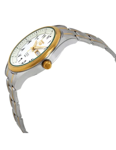 Reloj automático hombre Seiko 5 Arabic Series SNKP22J Hecho en Japón dial blanco 42mm 50m