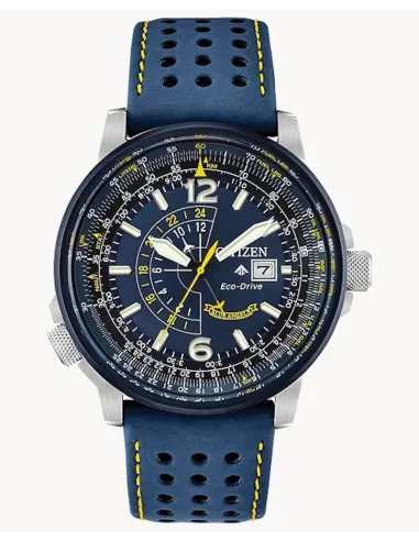 Reloj Aviador hombre Citizen Promaster Nighthawk Blue Angels BJ7007-02L dial azul 42mm correa de cuero 200m
