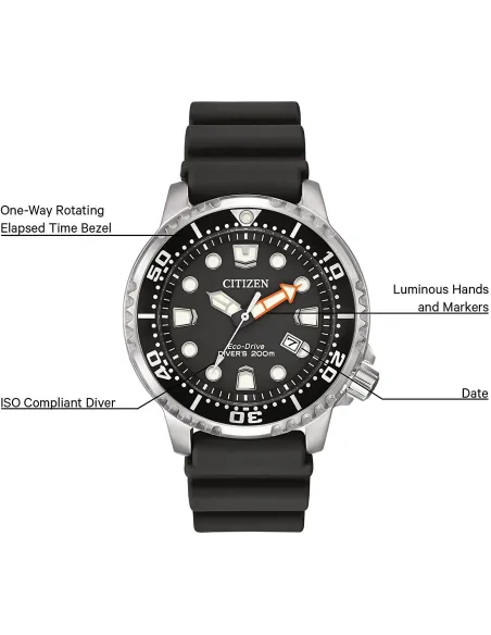 Reloj de buceo hombre Citizen Promaster BN0150-28E 44mm EcoDrive Agujas y Marcadores Luminosos