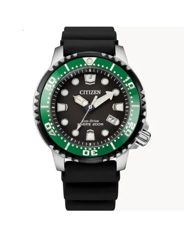 Reloj de buceo hombre Citizen Promaster BN0155-08E dial negro 44mm Ecodrive 200 WR correa de poliuretano