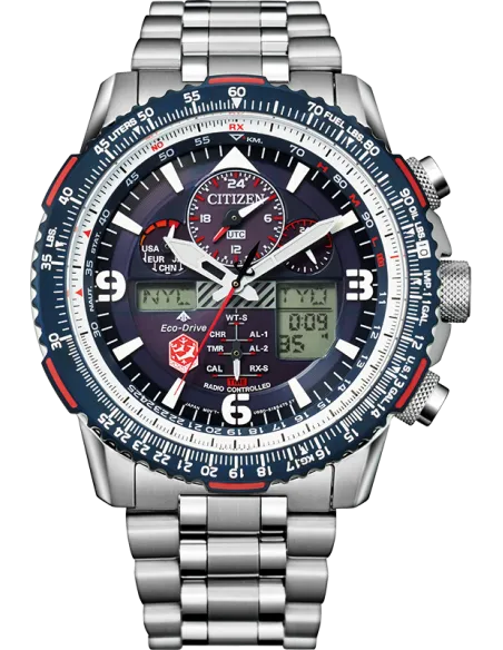 Reloj hombre Radiocontrol Citizen Promaster Skyhawk SnowBirds A-T Eco-Drive JY8071-51L  46mm Alarma