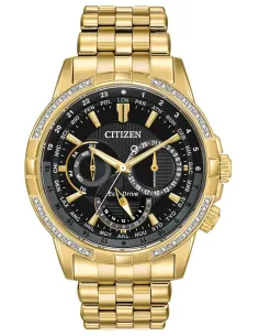 Reloj hombre Citizen Calendrier Ecodrive BU2082-56E 44mm Diamantes Fecha Hora mundial 100m