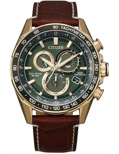 Reloj hombre Citizen PCAT Eco-Drive CB5919-00X Perpetual Calendar Atomic Timekeeping A-T dial verde 43mm Cristal de zafiro