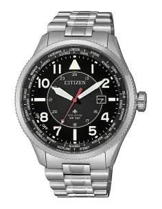 Reloj aviador hombre Citizen Promaster Nighthawk BX1010-53E Ecodrive 44mm dial negro correa de acero 200m WR