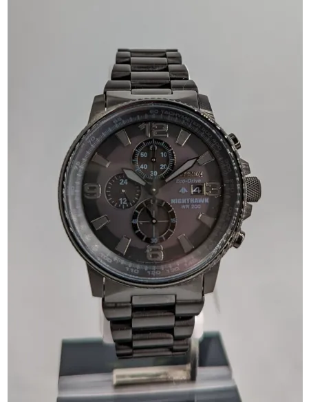 Reloj Aviador hombre Citizen Nighthawk Chrono Blackout-Eco-Drive CA0295-58E-Black PVD-Solid