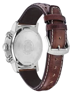 Reloj hombre Citizen Ecodrive Brycen CA0648-09L 44mm dial azul correa de cuero Taquímetro 100m 2