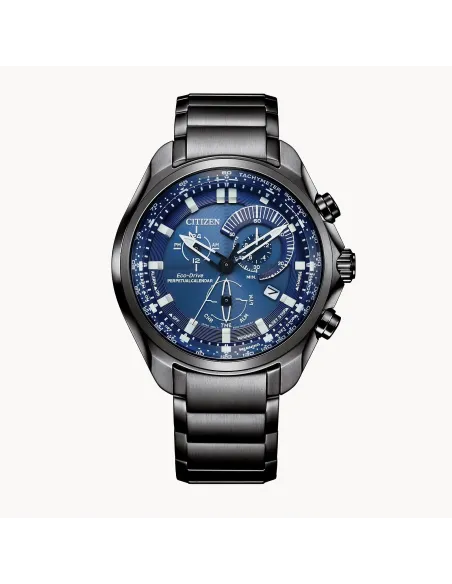 Reloj deportivo hombre Citizen Eco-drive Perpetual Calendar BL5607-54L 43mm dial azul Cristal de Zafiro Alarma