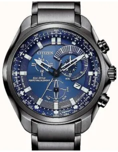 Reloj deportivo hombre Citizen Eco-drive Perpetual Calendar BL5607-54L 43mm dial azul Cristal de Zafiro Alarma