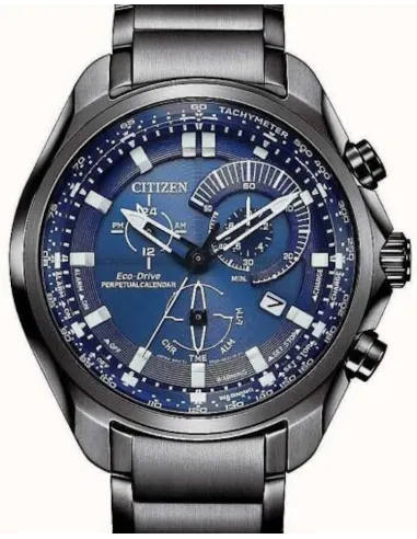 Reloj deportivo hombre Citizen Eco-drive Perpetual Calendar BL5607-54L 43mm dial azul Cristal de Zafiro Alarma