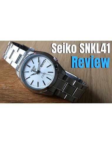 Reloj automático hombre Seiko 5 SNKL41J1 MADE IN JAPAN 37mm dial blanco correa de acero