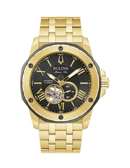 reloj automático hombre Bulova Marine Star 98A273 45mm dial negro 200m WR