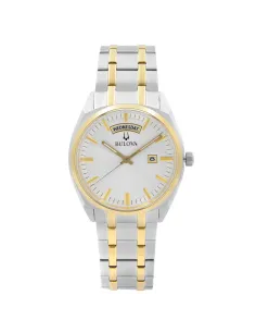 reloj hombre cuarzo Bulova 98C127 39mm dial blanco / plata 30m WR correa de acero 2