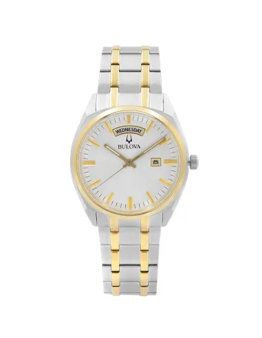 reloj hombre cuarzo Bulova 98C127 39mm dial blanco / plata 30m WR correa de acero