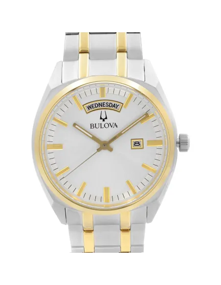 reloj hombre cuarzo Bulova 98C127 39mm dial blanco / plata 30m WR correa de acero