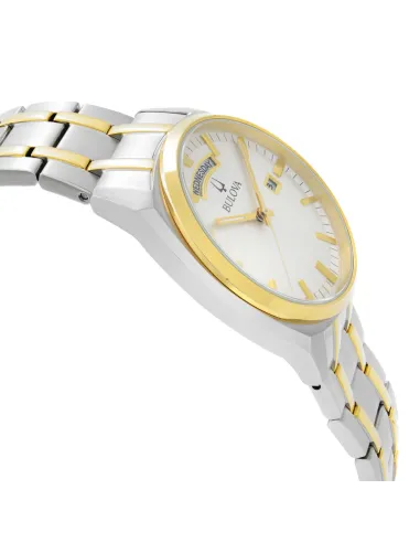 reloj hombre cuarzo Bulova 98C127 39mm dial blanco / plata 30m WR correa de acero