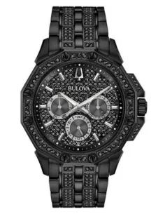 reloj hombre Bulova Octava Black Crystal Swarovski 98C134 41.5mm Cuarzo correa de acero 30m WR
