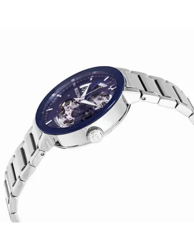 reloj automático hombre Bulova Futuro 96A204 42mm azul correa de acero 30m WR