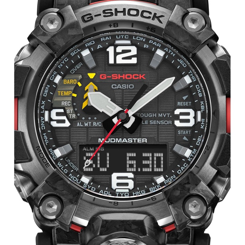 reloj radiocontrol hombre CASIO SOLAR G-SHOCK MUDMASTER GWG-2000-1A5 MULTIBAND 6 Carbon Core Guard  Brújula Altímetro Barómetro