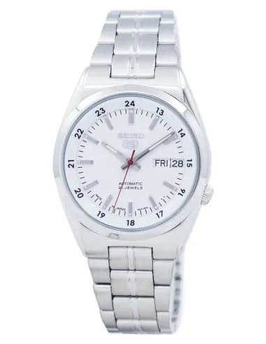 reloj hombre unisex SEIKO 5 SNK559J1 MADE IN JAPAN 36mm dial blanco correa de acero 30m WR