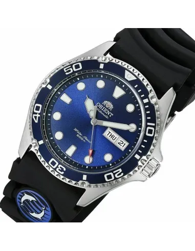 reloj hombre automático Orient Mako Ray II  FAA02008D dial azul correa goma