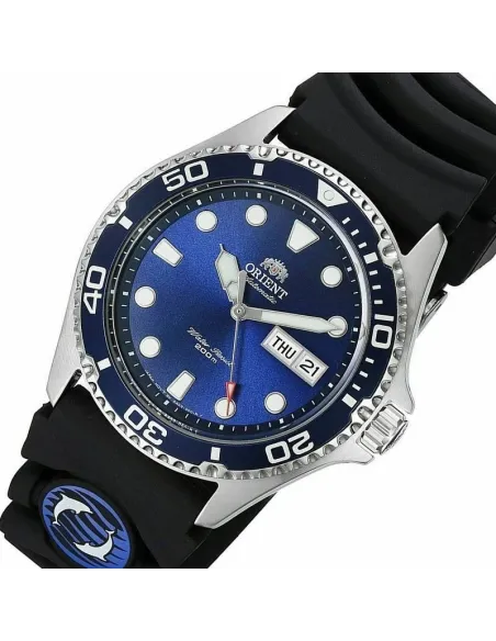 reloj de buceo hombre automático Orient Mako Ray II  FAA02008D dial azul 41.5mm correa goma 200m water resist