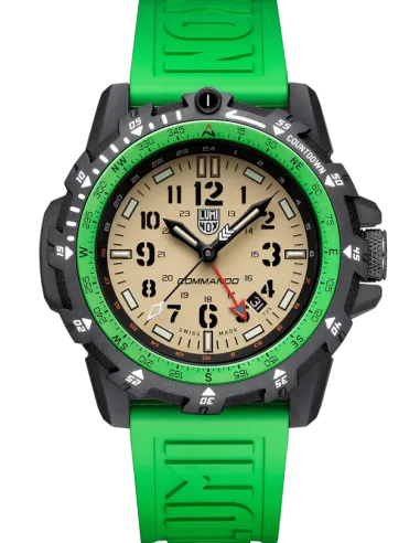 Luminox COMMANDO Raider XL.3337   3337 CARBONOX 46mm Beige Dial Sapphire Crystal Rubber Band 200m water resist sport men's watch