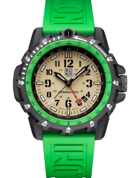 Luminox COMMANDO Raider XL.3337   3337 CARBONOX 46mm Beige Dial Sapphire Crystal Rubber Band 200m water resist sport men's watch