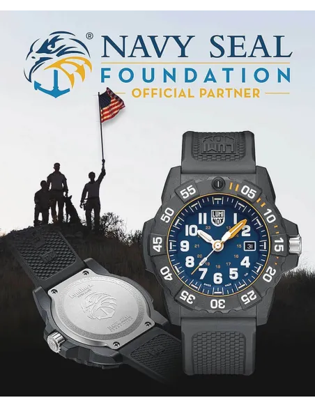 Luminox Men's Watch Navy Seal Foundation 3503.NSF   Quartz 45mm Constant glow  Blue Dial Rubber Strap 200m