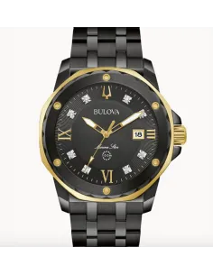 reloj hombre Bulova Marine Star 98D176 45mm Diamond Negro Baño de Iones PVD Cuarzo 100m