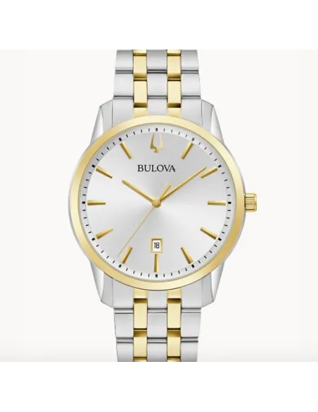 reloj hombre Bulova 98B385 SUTTON Classic Men's 40mm dos tonos  cuarzo 100m correa de acero