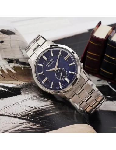 reloj automático hombre Citizen Classic NK5000-98L JDM dial azul 41mm correa de acero 50m