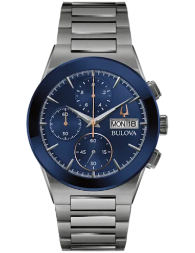 Reloj hombre Bulova Millennia 98C143 41mm dial azul Cronógrafo correa de acero