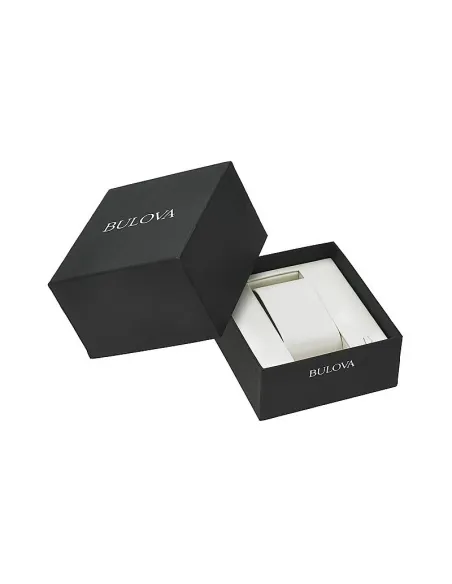 reloj automático hombre Bulova Sutton 96A268 33x49mm blanco correa de cuero 30m WR