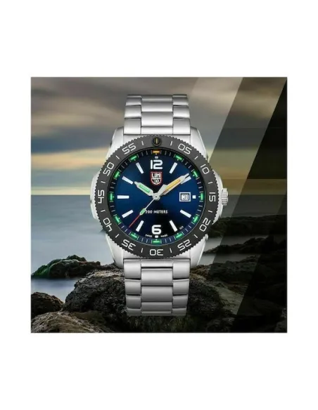 Luminox Pacific Diver 3123 Sapphire crystal 200m WR Stainless Steel Bracelet 44mm Blue Dial